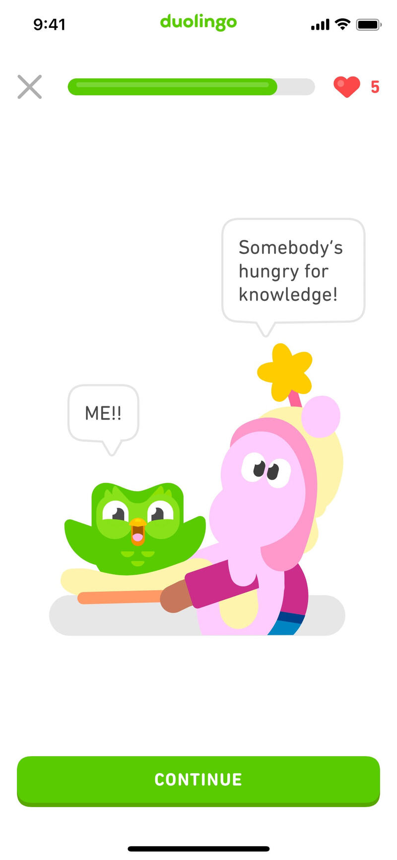 Duo character — Somebody's hungry for knowledge!